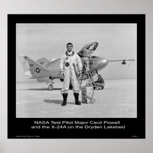Póster Major Cecil Powell do piloto de teste da NASA