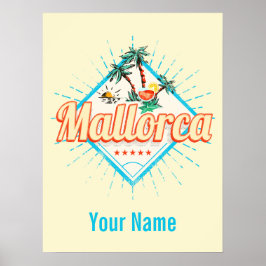 Poster Majorca Balearic Island Retro Parrot Vintage
