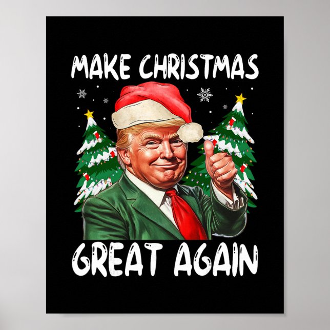 Poster Make Christmas Great Again Funny Santa Trump 2025  (Frente)