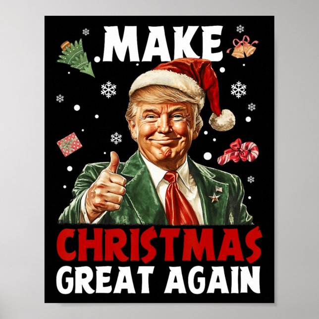 Poster Make Christmas Great Again Santa Funny Trump Xmas  (Frente)