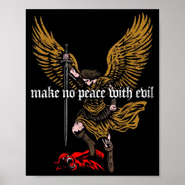 Poster Make No Peace With Evil Archangel Michael Design  (Frente)