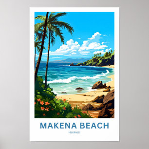 Poster Makena Beach Hawaii Travel Print