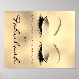Póster Makeup Beauty Salon Name Dourado Glitter VIP