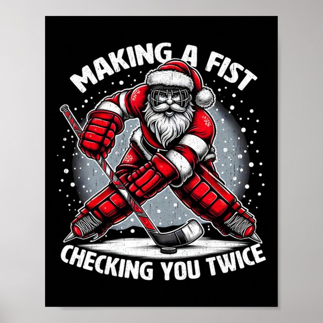 Poster Making A Fist Checking You Twice Ugly Christmas Sa (Frente)