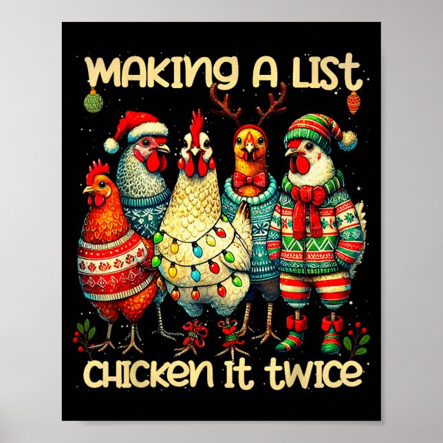 Poster Making A List Chicken It Twice Funny Mama Chicken  (Frente)