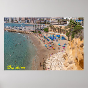 Poster Mal Pas Beach, Benidorm, Costa Blanca, Espanha