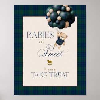 Poster Mal Podemos Esperar Chique Teddy Balão Chás de Beb