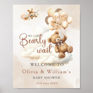Poster Mal Podemos Esperar Chuvinha Marrom Baby Shower