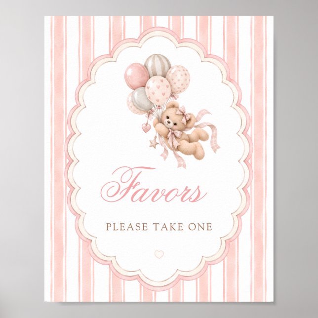 Poster Mal Podemos Esperar Favor de Chá de Bebê Rosa  (Frente)