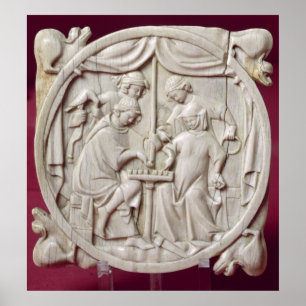 Póster Mala espelhada representando um jogo de xadrez, c.