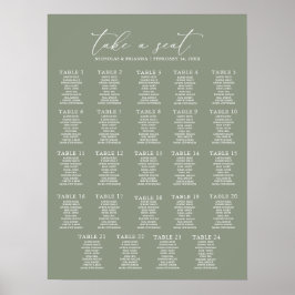 Poster Mala Verde Mínima 24 Gráfico de Assentos de Mesa