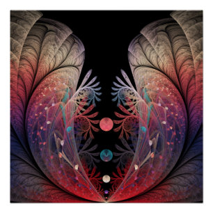 Póster Malabarismo Abstrato Fantasia Moderna Arte Fractal