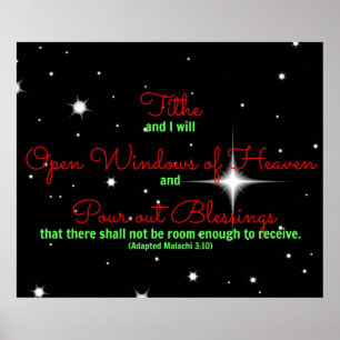 Poster Malachi Bíblia verse Tithe e eu abriremos