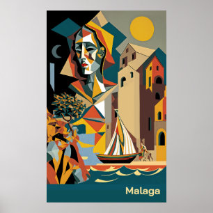 Poster Málaga Cubista