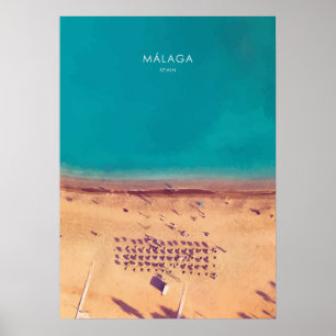 Poster Málaga, Trabalho de arte de Viagem de Espanha