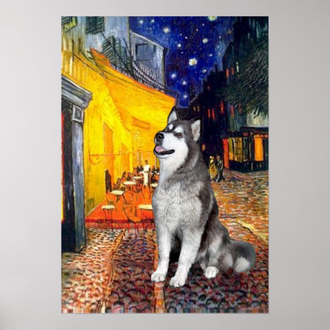 Póster Malamute do Alasca - Café Terrace (Frente)