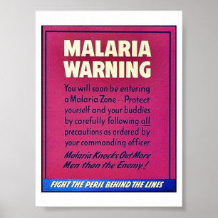 Póster Malaria Warning