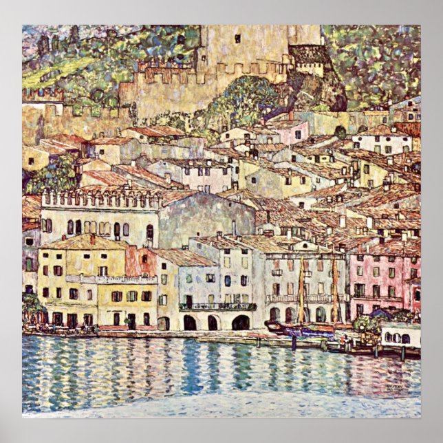Poster Malcesine no lago Garda por Gustav Klimt (Frente)