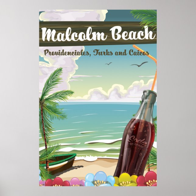 Póster Malcolm Beach, Providenciales, Turks e Caicos (Frente)