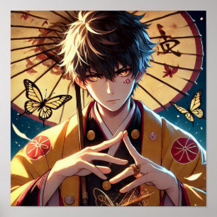 Poster Maldição da Borboleta: Guerreiro de Olhos Flamejan