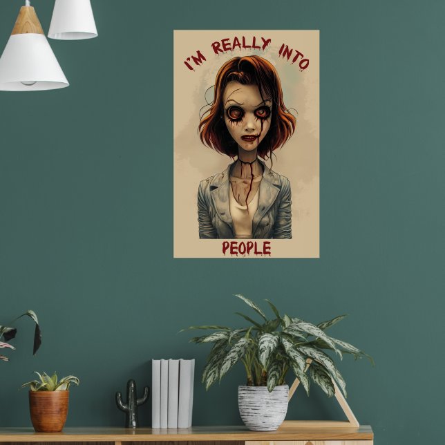 Poster Maldito Zombia Estou mesmo em Pessoas (Sala de Estar 1)