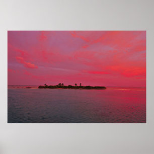 Poster Maldivas cor-de-rosa