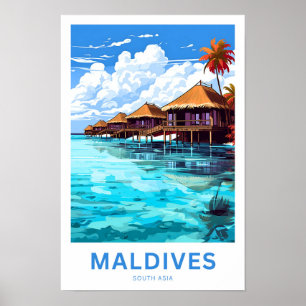 Poster Maldivas South Asia Travel Print