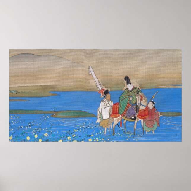 Poster Male Courtier no rio Horseback (1839) (Frente)