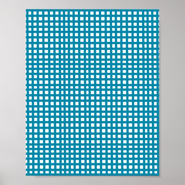 Poster Malha quadrada azul (Frente)