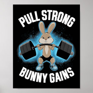 Poster Malhação Bunny Bodybuilder Puxe Fortes Ganhos de C