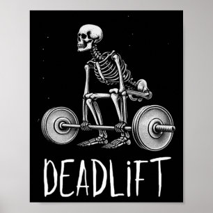 Poster Malhação Elevadora de Peso do Halloween do Skeleto