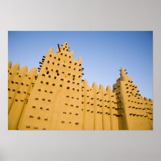 Poster Mali, Djenne. Mesquita Grande (Frente)