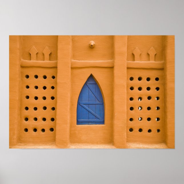 Póster Mali, Segou. Construção tradicional de tijolos de  (Frente)