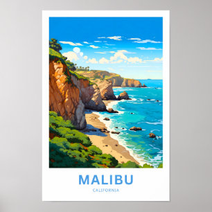 Poster Malibu California Travel Print