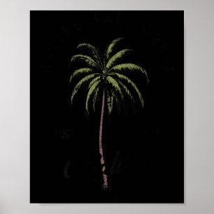 Poster Malibu Califórnia Trocal Árvore Palmeira Relaxada 