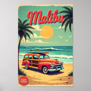 Poster Malibu – Paraíso do Surfista Pôster Retro