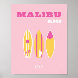 Poster Malibu, Praia Malibu, Papoila, Rosa