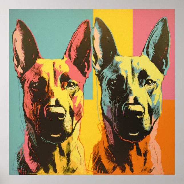 Poster Malinois POP ART 2 (Frente)