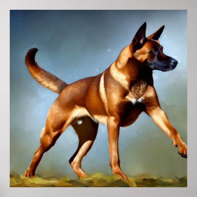 Poster Malinois Shepherd Dog Belga (Frente)