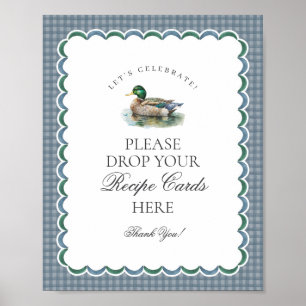 Poster Mallard Duck caçando Gingham Compartilha um Sinal 