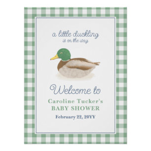 Póster Mallard Duck Duckling Country Caça Chá de fraldas