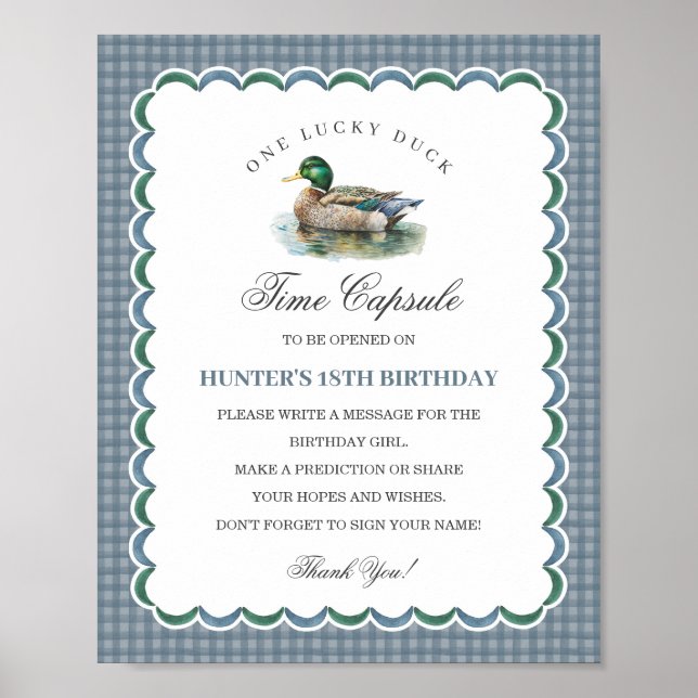 Poster Mallard Duck Hunando Gingham Aniversário Cápsula H (Frente)