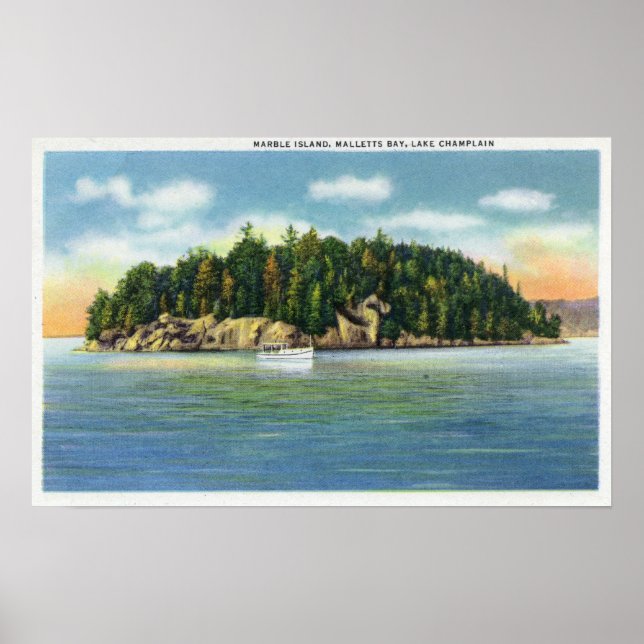 Poster Mallets Bay View da Ilha Marble (Frente)