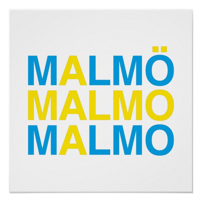 Póster MALMO Bandeira Sueca (Frente)