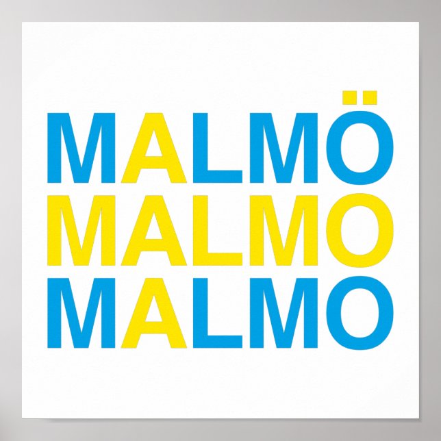 Poster MALMO Bandeira Sueca (Frente)