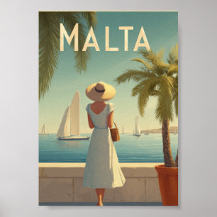 Poster Malta anos 50 vintage