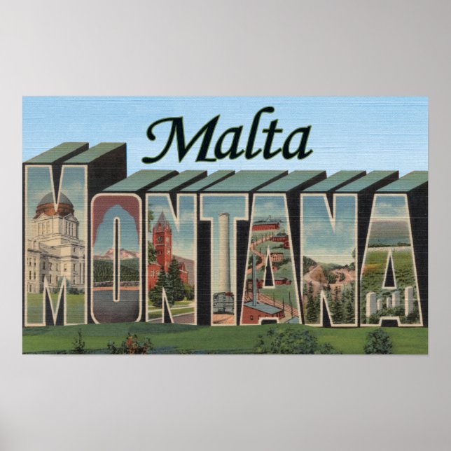 Póster Malta, MontanaLarge Letter ScenesMalta, MT (Frente)