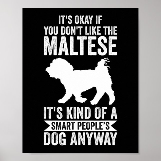Poster Maltês Cão Apenas Um Menino Que Ama Maltês Cita Ho (Frente)