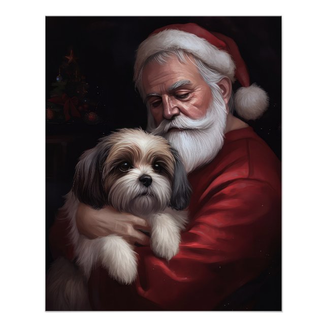 Póster Malti Tzu Com Papai Noel Natal Festivo (Frente)