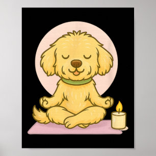 Poster Maltipoo Meditando Arte de Ioga de Cão Mindfulness